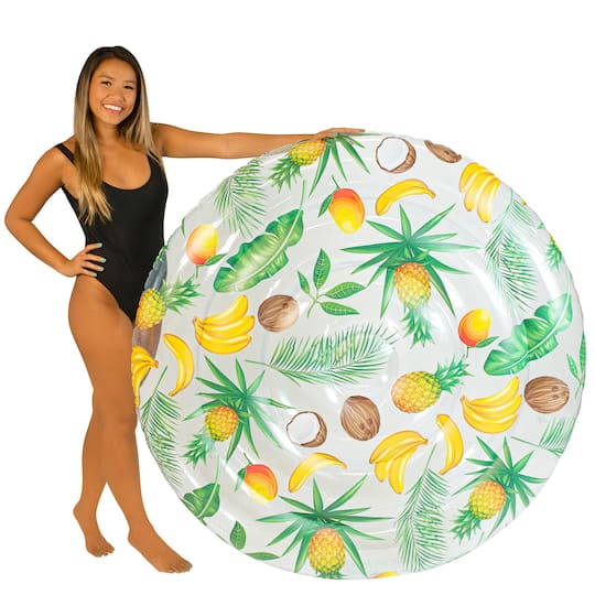 PoolCandy Clear Tropical Pattern Inflatable Giant Island